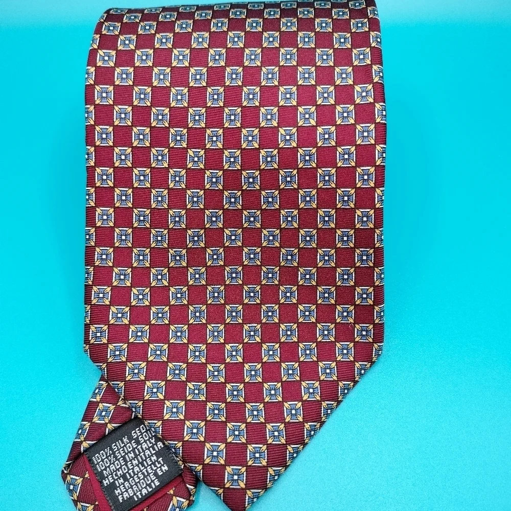 Angelo Bosani The Tie Rack  Necktie Stylish Silk Geometric Pattern Made in Italy